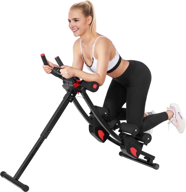 Transform Your Home Workouts with the Ultimate Fitness Ab Machine - 4 Adjustable Resistance Levels, Height Adjustable, and Foldable Design for Convenient Storage