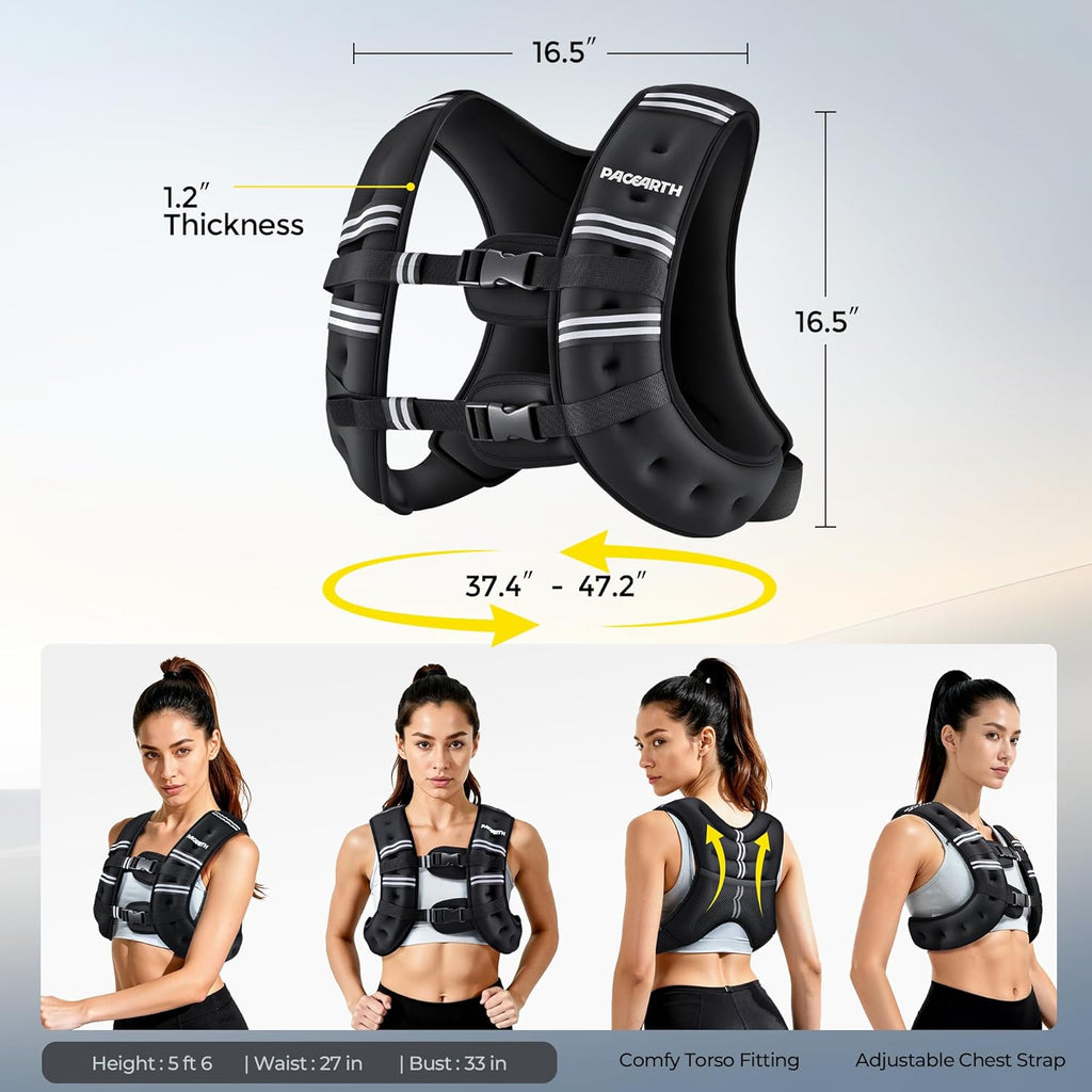 Elevate Your Workout with Our 16LB Weighted Vest - Perfect for Strength Training, Running, and Walking with Reflective Safety Features