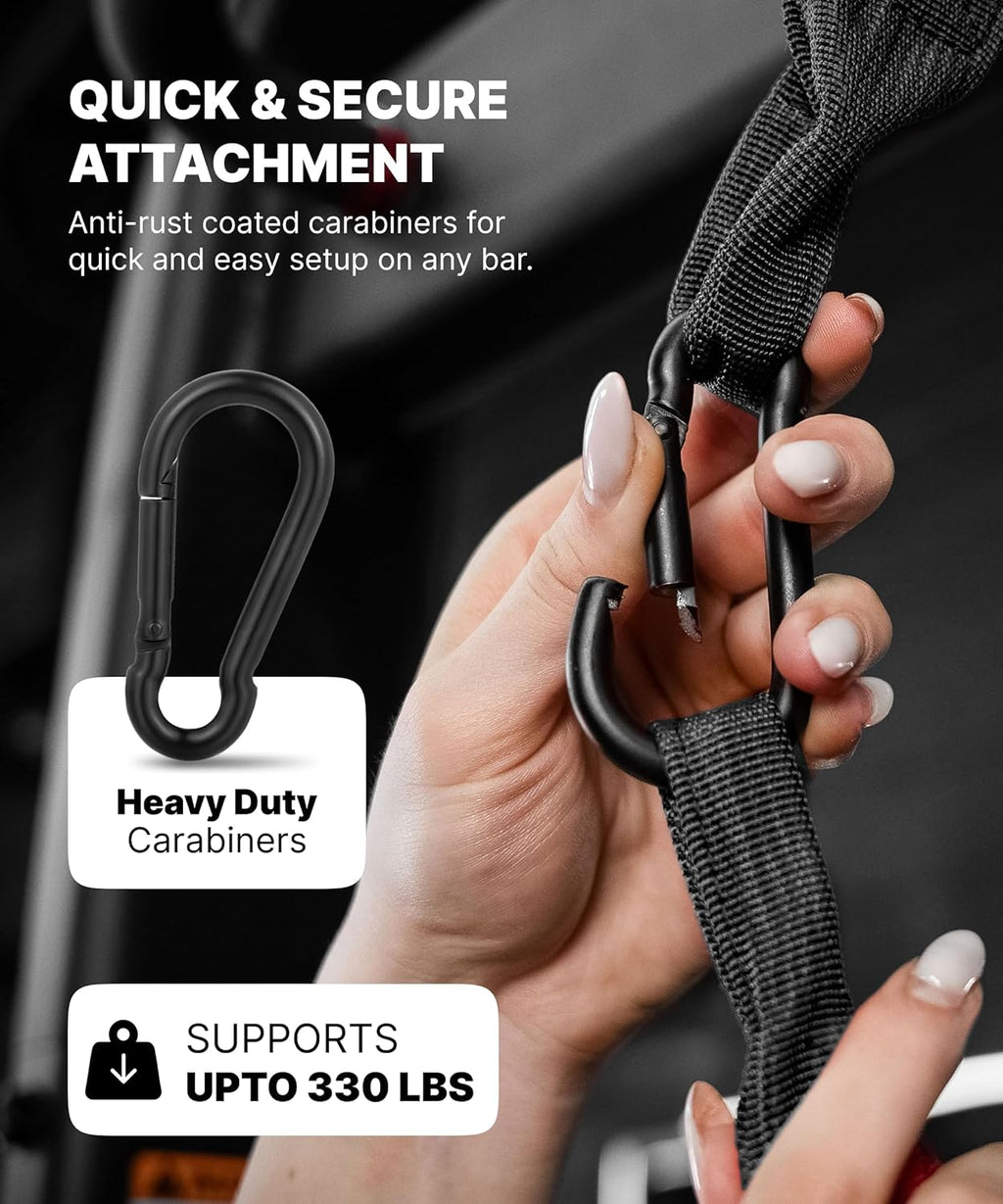 Elevate Your Core Workouts with DMoose Hanging Ab Straps - Soft Padded Exercise Straps for Pull-Up Bars, Perfect for Ab Swings & Leg Raises, Includes 2 Steel Carabiners for Home & Gym Use