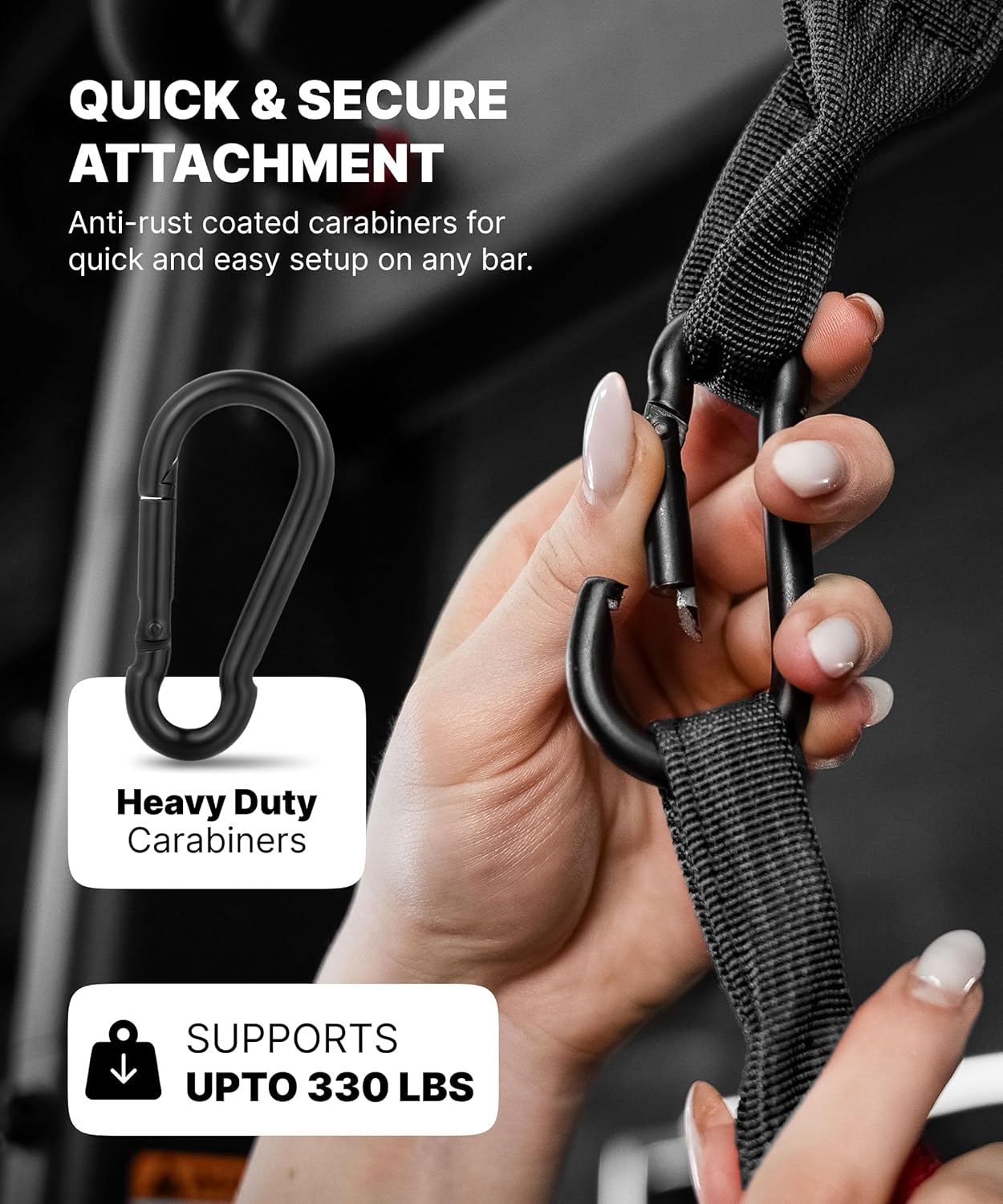 Elevate Your Core Workouts with DMoose Hanging Ab Straps - Soft Padded Exercise Straps for Pull-Up Bars, Perfect for Ab Swings & Leg Raises, Includes 2 Steel Carabiners for Home & Gym Use