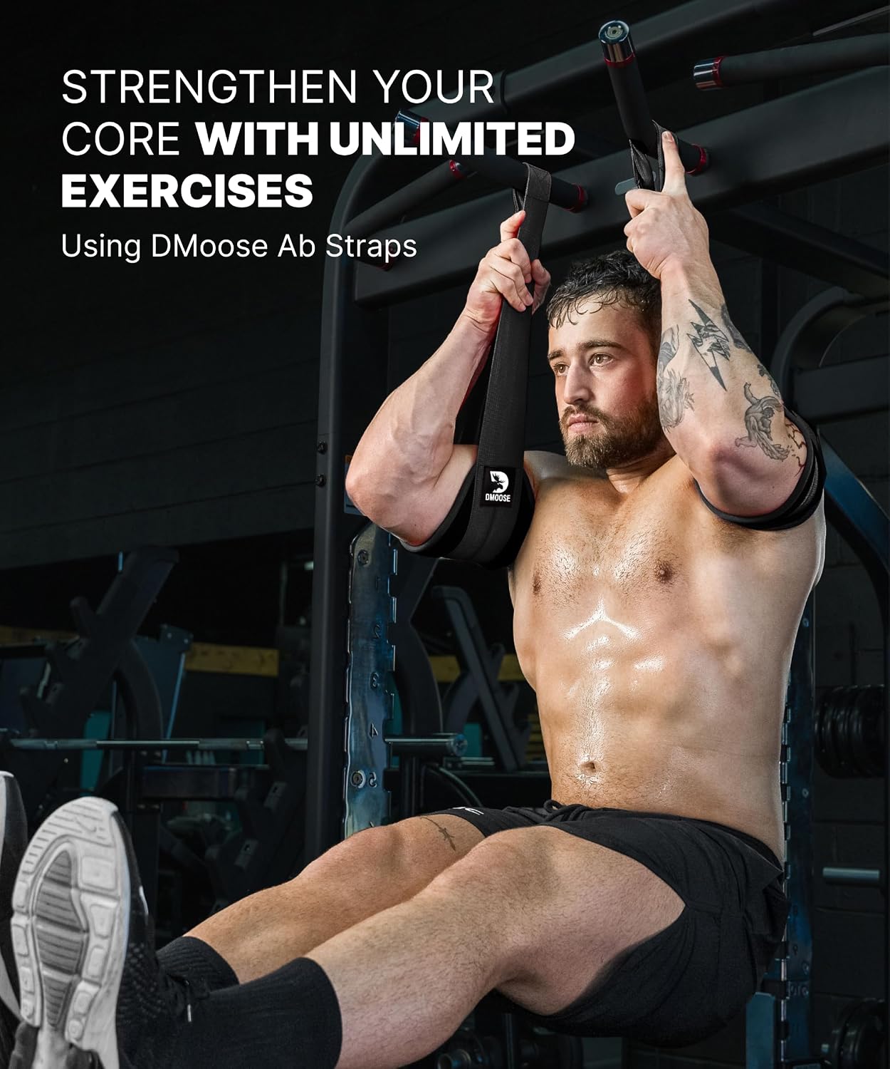 Elevate Your Core Workouts with DMoose Hanging Ab Straps - Soft Padded Exercise Straps for Pull-Up Bars, Perfect for Ab Swings & Leg Raises, Includes 2 Steel Carabiners for Home & Gym Use