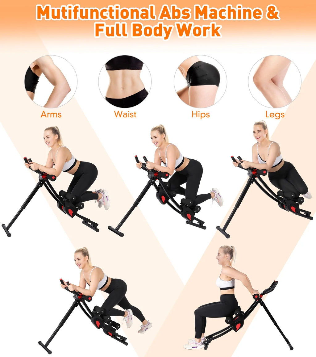 Transform Your Home Workouts with the Ultimate Fitness Ab Machine - 4 Adjustable Resistance Levels, Height Adjustable, and Foldable Design for Convenient Storage